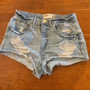 high waisted jean shorts